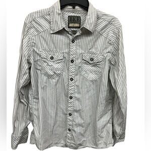 Buckle Shirt Slim Fit Men’s Medium Striped Western BKE Long Sleeve